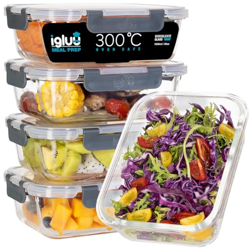 Igluu Meal Prep Boxen Glas (5er-Pack) – 1050ml