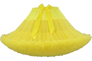 Honeystore Women's 3-Layered Tutu Dance Petticoat Pleated Mini Skirt, 16" Length