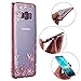 Galaxy S8 Plus Case, LONTECT Floral Butterfly Graden Design Pattern with Bling Diamond Clear Soft TPU Gel Slim Back Case Cover for Samsung Galaxy Galaxy S8 Plus - Rose Gold