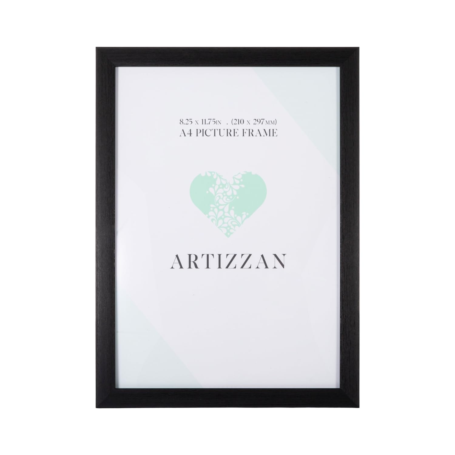 Happy Homewares Modern and Chic Black Veneer Wood Effect A4 Certificate Frame for Wall Hanging or Free Standing Table | 21cm x 30cm