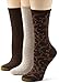 Gold Toe Women's 3-Pack Floral Diamonds and Leaf Patterned Socks, Chocolate/Driftwood, Shoe Size: 6-9