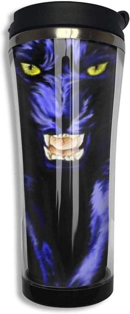 Travel Tumbler Tea Mug Panther Leopard Animal Gift Food Grade ABS Mug Insulated Stainless Steel Beverage Cup 420ml with Lid