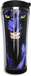 Travel Tumbler Tea Mug Panther Leopard Animal Gift Food Grade ABS Mug Insulated Stainless Steel Beverage Cup 420ml with Lid