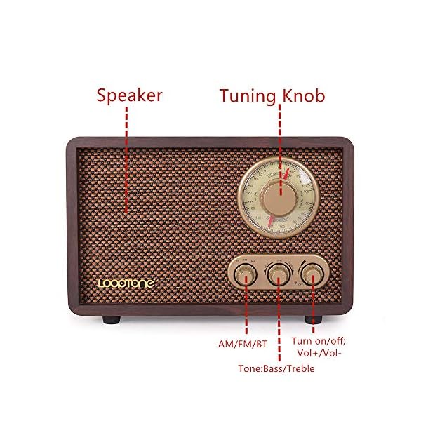 Radio FM AM Retro de madera c/ Bluetooth Play Mp3 LoopTone - Imagen 5