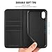 SHIELDON Genuine Leather Flip Wallet Case with RFID Blocking Credit Card Holder Shockproof Case Compatible with iPhone XR (6.1 Inch 2018) - Black