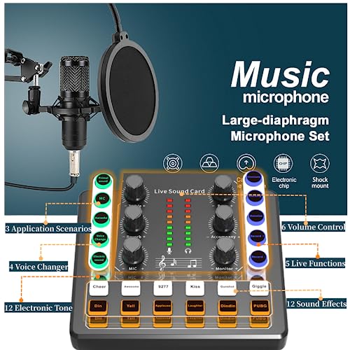 F993 Podcast Equipment Bundle With BM-800 Microphone & Voice Changer - Complete Recording Studio Kit