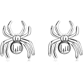 Vintage Spider Stud Earrings for Women Girls 925 Sterling Silver Hypoallergenic Halloween Small Animal Pet Cartilage Tragus Post Creative 3D Jewelry Unique Gifts for Friend