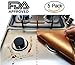 5-PACK Non-stick Stove Burner Covers - Adorrgon Reusable and Durable Copper Gas Range Protectors, Double Thickness, Cuttable, Dishwasher Safe, 10.6