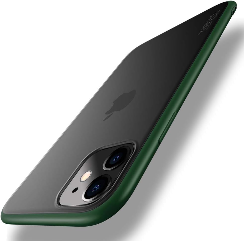 X-Level iPhone 11 Case Protective Matte Finish Military Grade Soft Edge Bumper Shockproof and Anti-Drop Protection Hard Back Cover Case for iPhone 11 6.1"(2019 Release) Green
