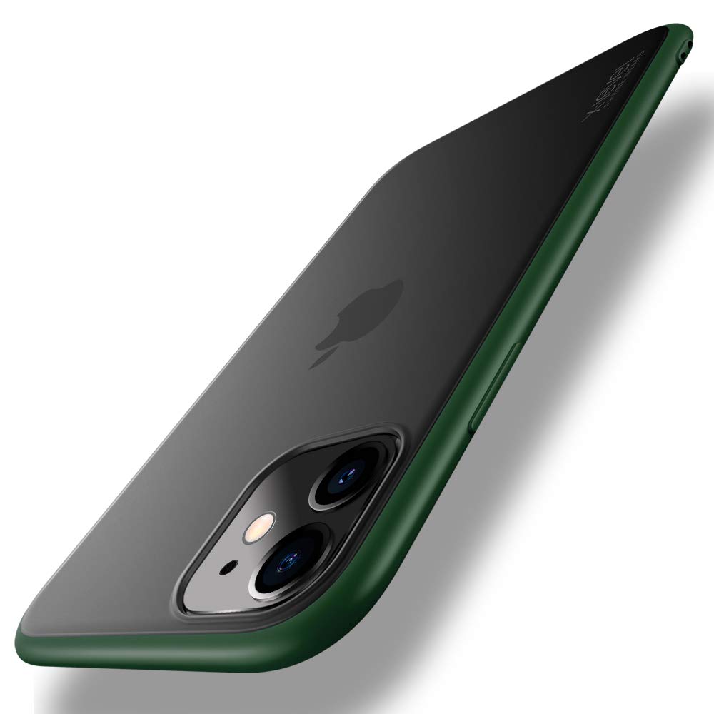 X-Level iPhone 11 Case Protective Matte Finish Military Grade Soft Edge Bumper Shockproof and Anti-Drop Protection Hard Back Cover Case for iPhone 11 6.1"(2019 Release) Green