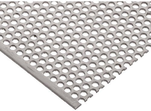 304 Stainless Steel Perforated Sheet, Unpolished (Mill) Finish, Annealed, Staggered 0.0625