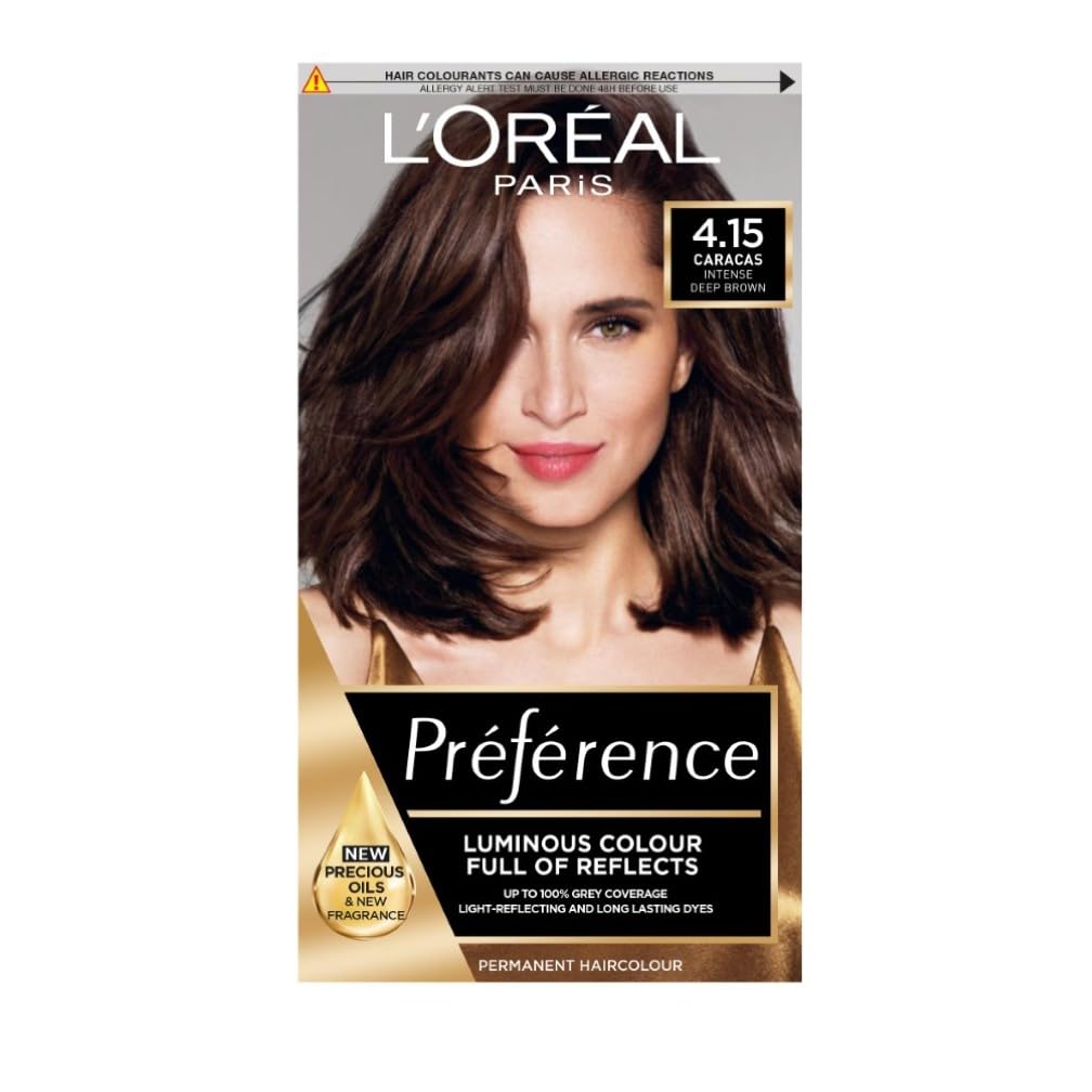L'Oreal Paris Preference Hair Dye, Permanent Hair Colour, 4.15 Caracas