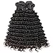 Deep Wave Human Hair 4 Bundles Brazilian Virgin Hair Weave Bundles Deep Curly 12A Grade Unprocessed Hair Extensions Natural Black 20 22 24 26 inch 100g/pc