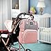 pipi bear Diaper Bag Travel Backpack,Large Baby Bag for Mom and Dad,Multifunction Maternity Bag with Changing Pad,Waterproof and Stylish （Gray Pink