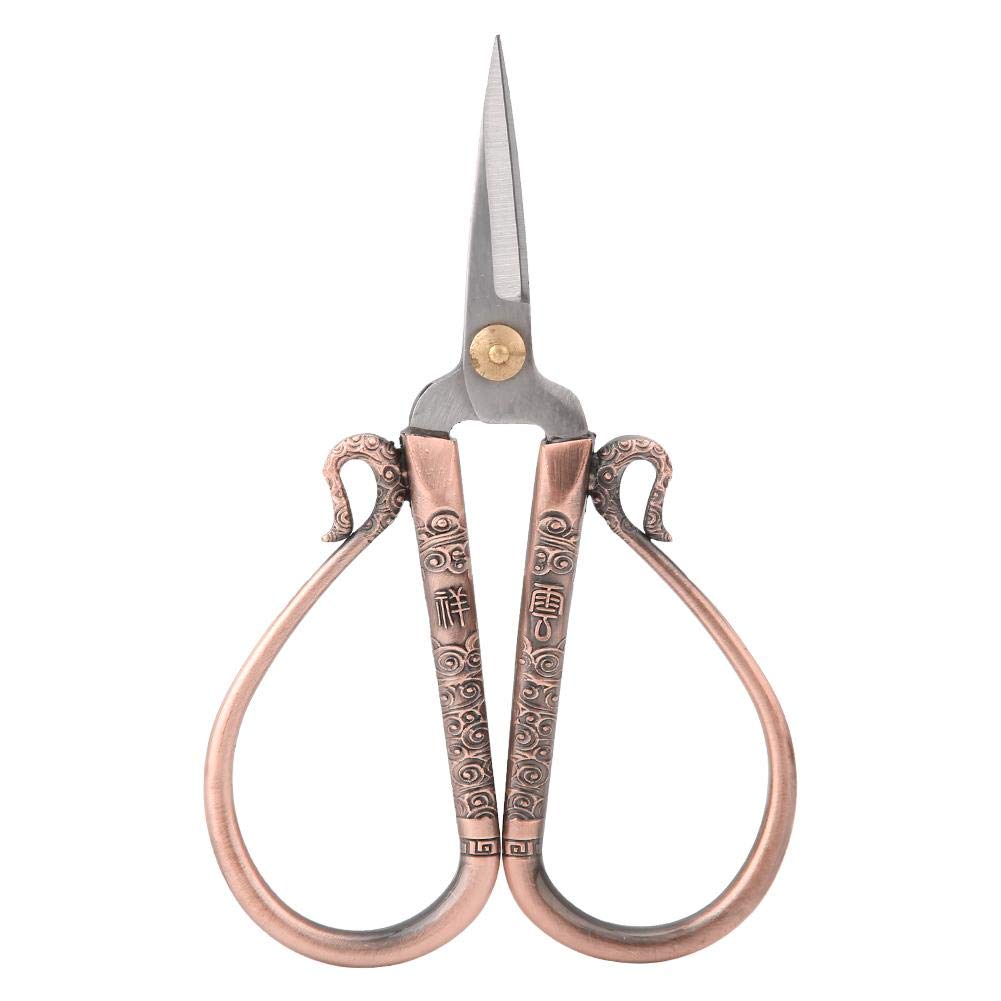 Stainless Steel Embroidery and Cross Stitch Scissors - Vintage European Style Sewing Shears for DIY Needlework Craft, Red Bronze
