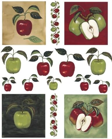 IdeaStix Apples & Vine 2-Sheet Accents Peel and Stick Décor