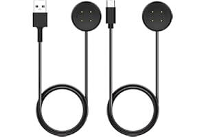 KISSMART Charger for Google Pixel Watch 2 & 3, Replacement USB-A/C Charging Cable Cord for Smart Watch (3.3ft/1m) (Black)