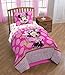 Jay Franco Minnie Mouse Bigger Bow Twin Comforter and Sham Set (Offical Disney Product)