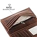 Mens Long Leather Wallet, LeatherFocus RFID Blocking Purse Money Clip (Brown)