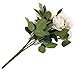 SOLEDI Silk Rose Cream 10 Heads Artificial Flower French Rose Fake for Bridal Bouquet Wedding Living Room Table Home Garden Decoration