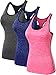Neleus Women's 3 Pack Dry Fit Athletic Shirts,8007,Blue,Grey,Pink,US M,EU L