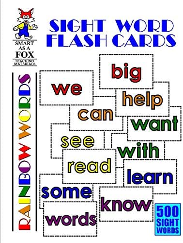Sight Word Flash Cards: 500 Rainbow Words