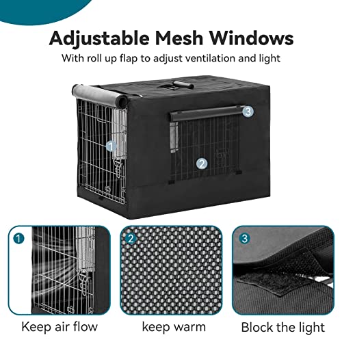 Petsfit Dog Crate Cover For Wire Dog Crate, Black/Grey on Galleon
