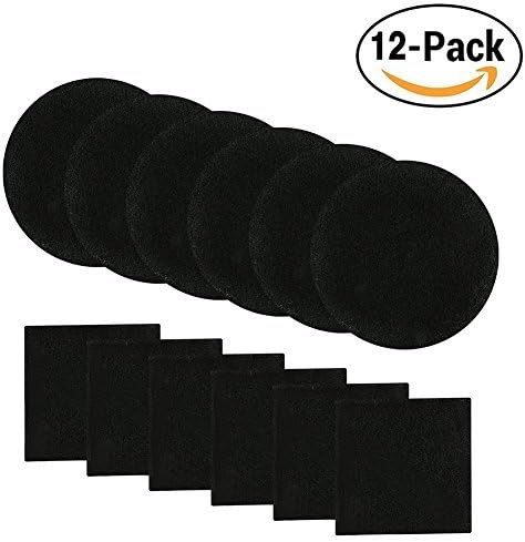 Compost Bin Filters Double Refill Activated Carbon Replacement Set Filters,Round and Square Shaped,12 Pack