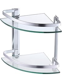 bathroom shelf bath storage shelves glass organizer corner kes aluminum tier mount