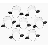6 Headbands Sheep lamb ears farm barnyard animals Halloween costume men women White and charcoal grey