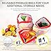 Reusable Silicone Food Storage Bags 6 PCS(2 Large 50oz+4 Medium 30oz) Airtight Seal Food Preservation Bags +Free 6 Hooks &3 Bags for Freezer Airtight Seal Vegetable,Liquid,Snack,Meat,Fruit