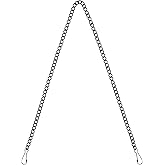 Bieye Metal Chain with Safety Hooks for Tiffany Style Stained Glass Window Panel Hangings, 30 inches Long Black Electrophoretic Coating, Chain001