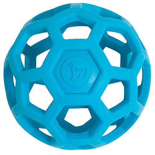 JW Pet Hol-ee Roller Dog Toy Puzzle Ball, Natural Rubber, Large (5.5 Inch Diameter), Colors May Vary
