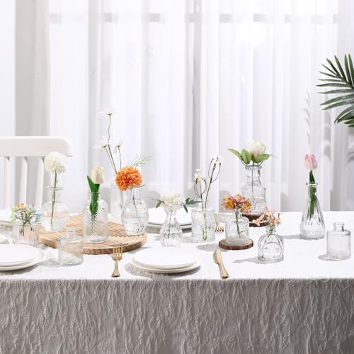 ROLLSCERAY Set of 32 Transparent Glass Bud Vases for Table Centerpieces, Small Flower Vases, Mini Vintage Flower Vase for Table Centerpieces, Wedding Table Decoration