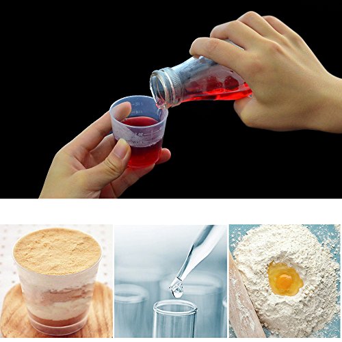 15pcs 2OZ Graduated Cups with 20pcs Plastic Applicators Sticks for Mixing Paint Stain Epoxy Resin, Wobe Mixing Cups & Stir Spoons Measuring Cups Medicine Cups Beaker Lab Cooking Liquid Container