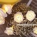 Rose Lights, Rose Flower Fairy String Light with 2 Optional Colors, 10ft 20 LEDs Battery Operated Night Light with Remote Control for Kids Bedroom, Mirror, Walls, Windows, Wedding (White&Yellow)