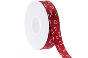 Love printed ribbon with heart-shaped pattern, used for Valentine's Day gift packaging, DIY bow and romantic bouquet decorati