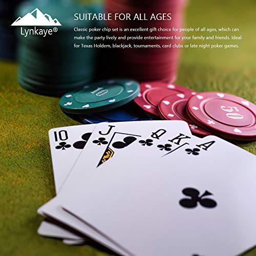 Lynkaye Plastic Poker Chips 100 Poker Chip Set With Storage Box