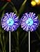 BRIGHT ZEAL Set of 2 LED Solar Garden Stake Lights with Vivid Life-Size Figurines (DANDELION) - Color Changing Solar Lights Outdoor - Solar Garden Lights Garden Decor - Outdoor Landscape Lighting