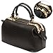 MG Collection Elpida Faux Crocodile Rhinestone Accent Doctor Handbag, Black, One Size
