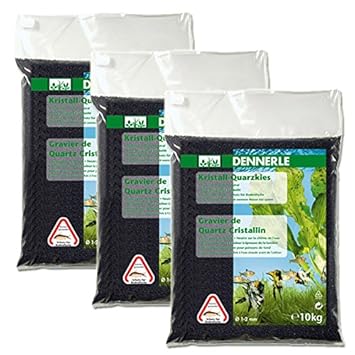 Dennerle Kristall Quarzkies Diamantschwarz 3x10kg, vorgewaschen 1-2mm Körnung