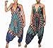 Womens African Print Spaghetti Strap One Piece Harem Pants Jumpsuit Romper