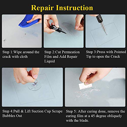 AUTOPDR (Latest Model) Windshield Crack Repair Kit, Free Drilling Glass Repair Kit for Cracks/Chips Bull's Eye/Spider Web/Stars/Crescent/Cross Fissure and Stone Damage - Thumbnail 3