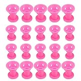 Habibee 20 Packs Pink Magic Hair Rollers No Clip Silicone Curlers Professional Hair Style Tools Accessories No Heat No Damage to Hair