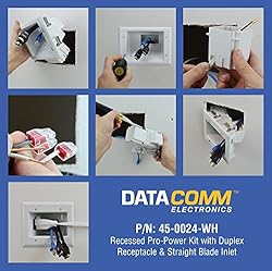 DATA COMM 45-0024-WH Recessed Pro-Power Kit with