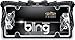 Cruiser Accessories 18545 Ribbon Bling License Plate Frame, Black/Chrome