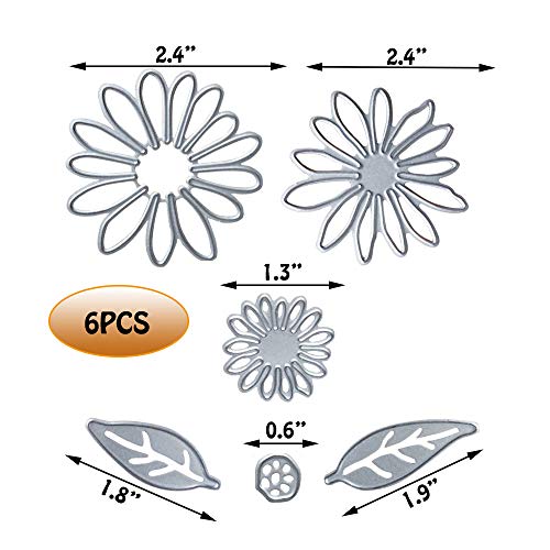4 Sets / 27 PCS Metal Cutting Dies Stencil for Card Making Scrapbooking DIY Album Paper, TuNan Carbon Steel Template Molds, Embossing Tool for Envelope Gift Box - Flowers, Leaves, Circle, Oval