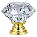 FENSING 12 Pcs 30MM Kitchen Crystal Cabinet Knobs Gold Diamond Knobs for Dresser Drawers-Glass Dresser Handles(Gold)