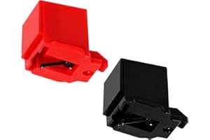 STFEDC 2 Pack ATN3600L Diamond Stylus Needle Replacement with Cleaning Brush, Compatible with Audio-Technica AT-LP60X/AT3600L/AT-LP60XBT/AT-LP2D Turntables — Clear Sound, Easy Install（Red + black）