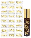 Vinyl Essential Oil Labels Fits 10ml Roller Bottles, 24 Oil Bottle Labels, The Perfect Essential Oil Accessories and Stickers that are Oil Proof and Waterproof (Gold)